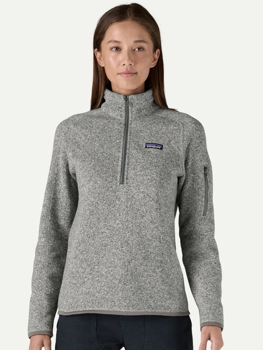 Patagonia Gray Fleece Pullover with Multicolor Logo